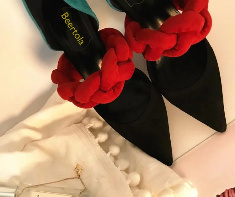Bout Style Troupeau As Sandales De Slip Zapatos Picture Couleur Doux Talons Femme Picture Femmes Chaussures Beertola Mixte Nouvelle Mujer Pointu Tresse 2018 Haute Sur as qwF4cUZ