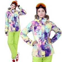 Gsou snow trajes de esquí chaquetas de snowboard mujeres calientes femeninos traje de invierno la nieve jas vrouwen veste femme nieve chaqueta de esquí mujer
