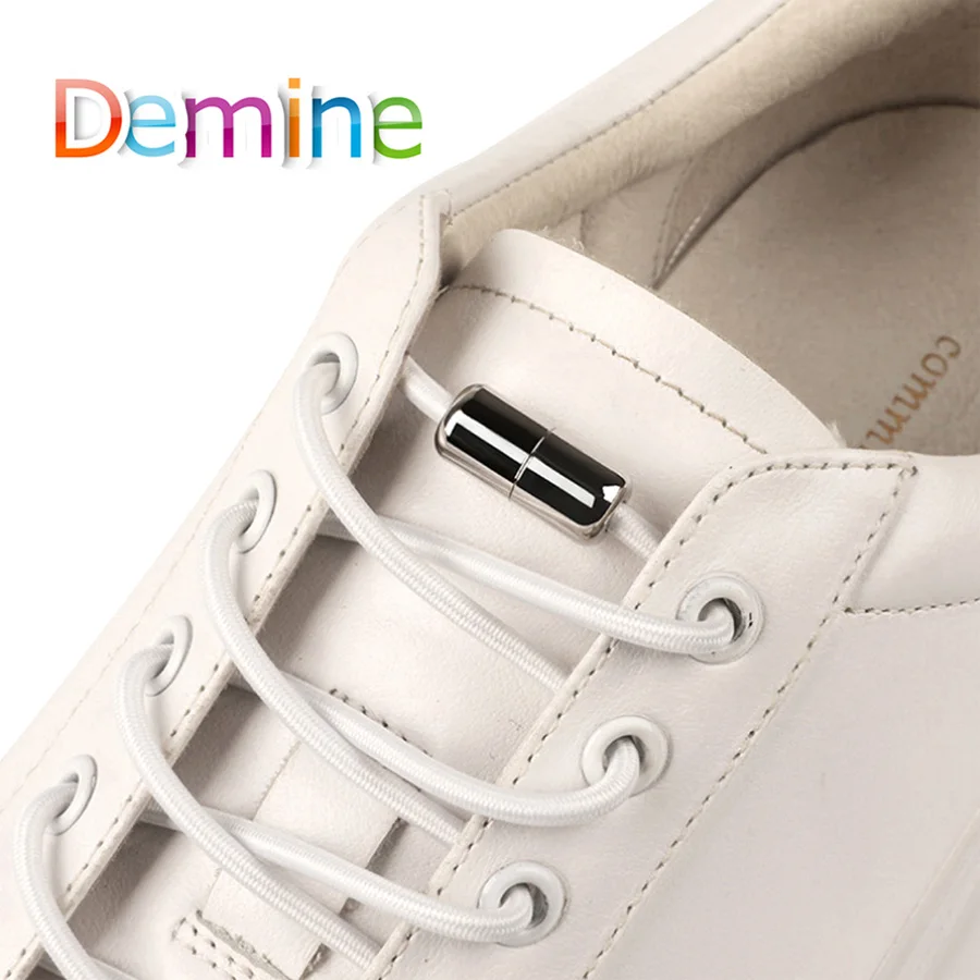 

2PCS Lazy Shoelaces Elastic Round No Tie Shoe Laces Quick Locking Buckle Shoelace Kids Adult Sneaker Men Women 100cm Can be cut