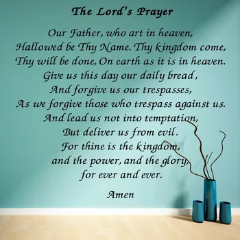 

The Lords Prayer Wall Decal Wall Art Vinyl Sticker Removable Bible Scripture Wall Sticker Home New Design Wall Art Mural AY659
