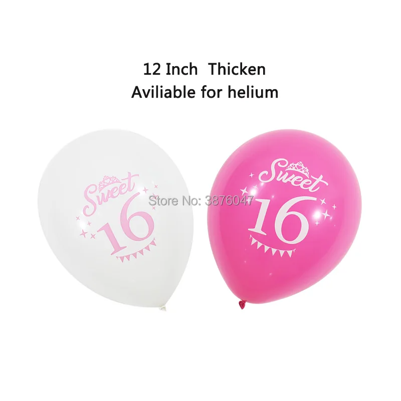 Sweet 16 Birthday Decorations: Party Banners, Printed Balloons, and Number Sets for Girls image 5