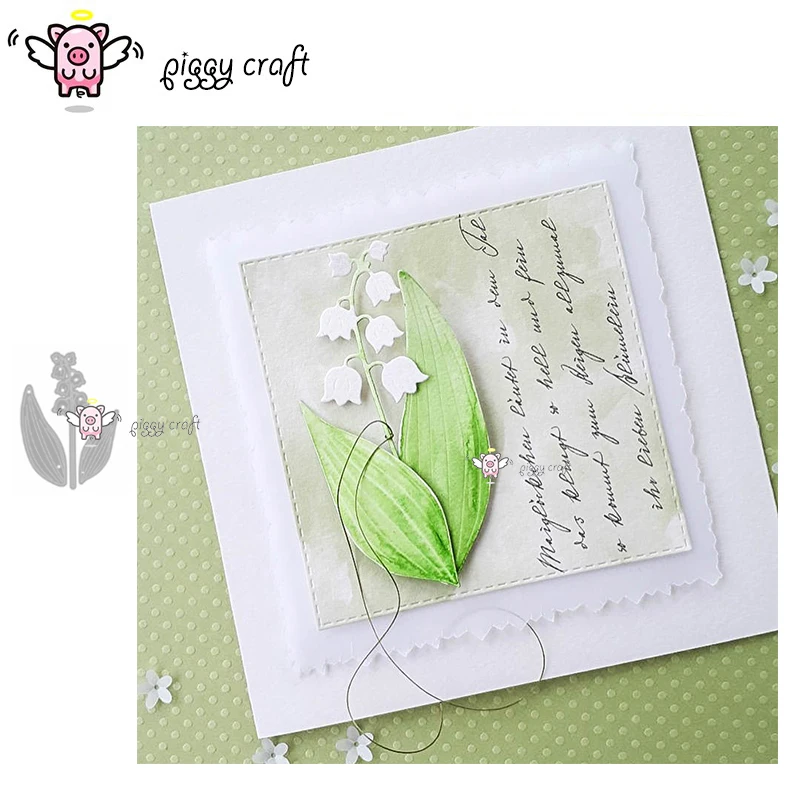 

Piggy Craft metal cutting dies cut die mold Leaf flower decoration Scrapbook paper craft knife mould blade punch stencils dies