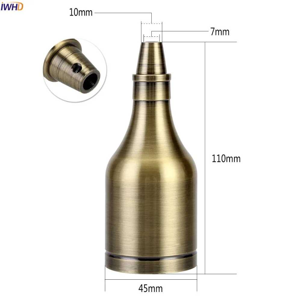 IWHD бутылка из серии «сделай сам» 110-220V Ламподержатель E27 патрон Portalamparas Винтаж Douille Soquete E27 лампа светильник держатель на базе CE UL