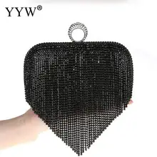 Кристалл Клатч с кисточками сумка для женщин роскошная дизайнерская сумочка и кошелек женский свадебный клатч Сумки горный хрусталь кольцо кошелек
