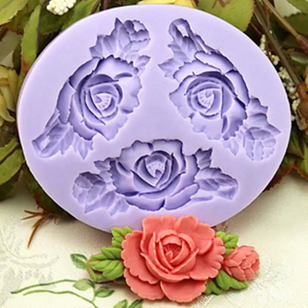 F199 Flower Silicone Fondant Mold Gum Paste Cake Decorating cake topper