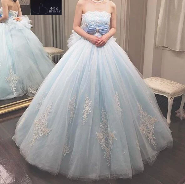 blue wedding gown 2018