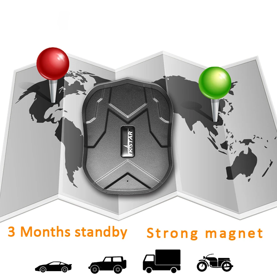Car GPS Tracker 5000mAh Battery Standby 90 Days Vehicle Tracking Device GSM Locator Waterproof