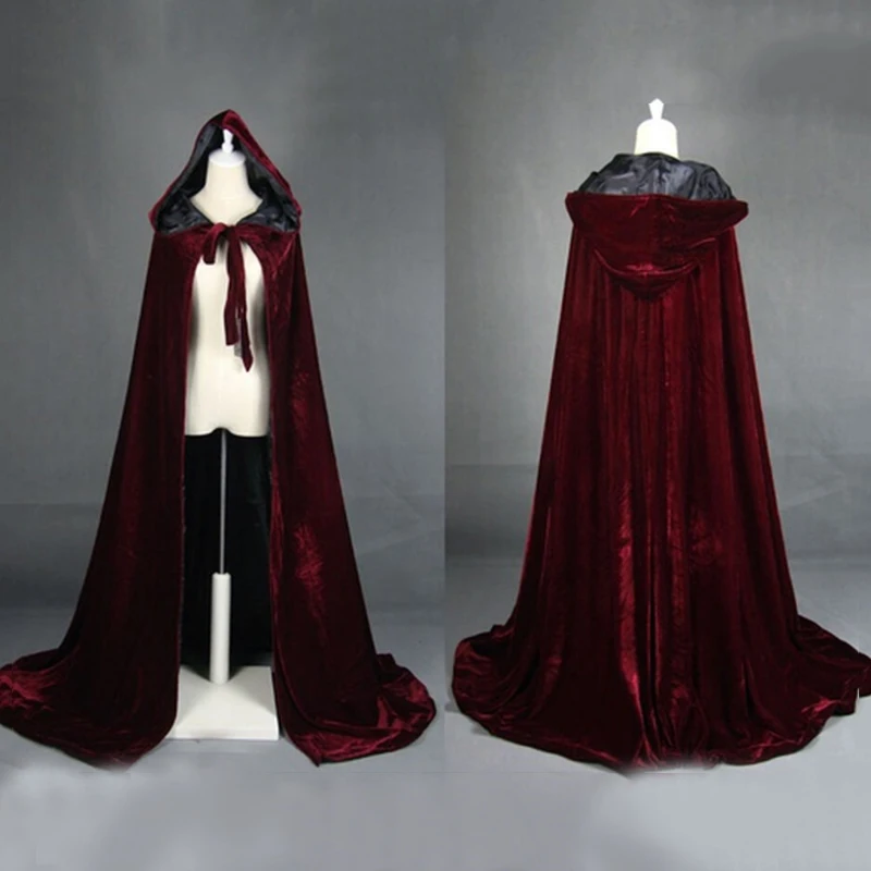 WISSTT Unisex Mantle Hooded Cloak Coat Wicca Robe Medieval Cape Shawl