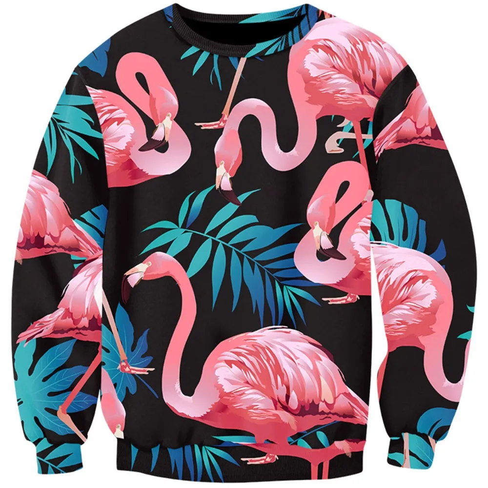 Cloudstyle 3D Tam Bask Ti rt Erkekler Kad nlar Ku u Flamingo Kazak 