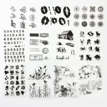 Block Frame Flowers Stick Figure Series TPR Clear Stamp Transarent Stamp For DIY Scrapbooking/Card Ming/Decoration Supplies
