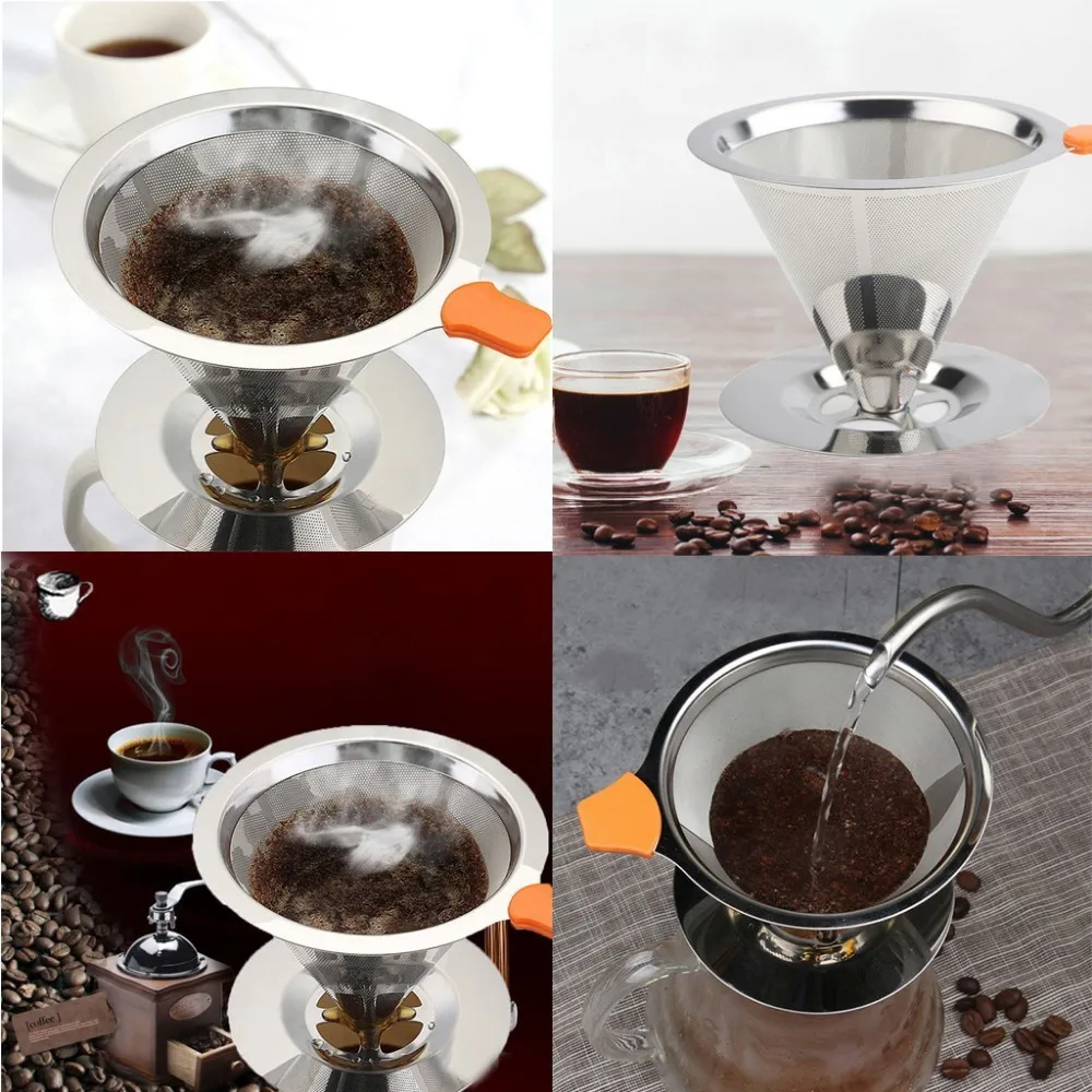 Reusable Coffee Filter Stainless Steel Holder Metal Mesh Funnel Baskets Drif Coffee Filters Cone Dripper Drip Coffee Filter Cup Reusable Coffee Filter Stainless Steel Holder Metal Mesh Funnel Baskets Drif Coffee Filters Cone Dripper Drip Coffee Filter Cup