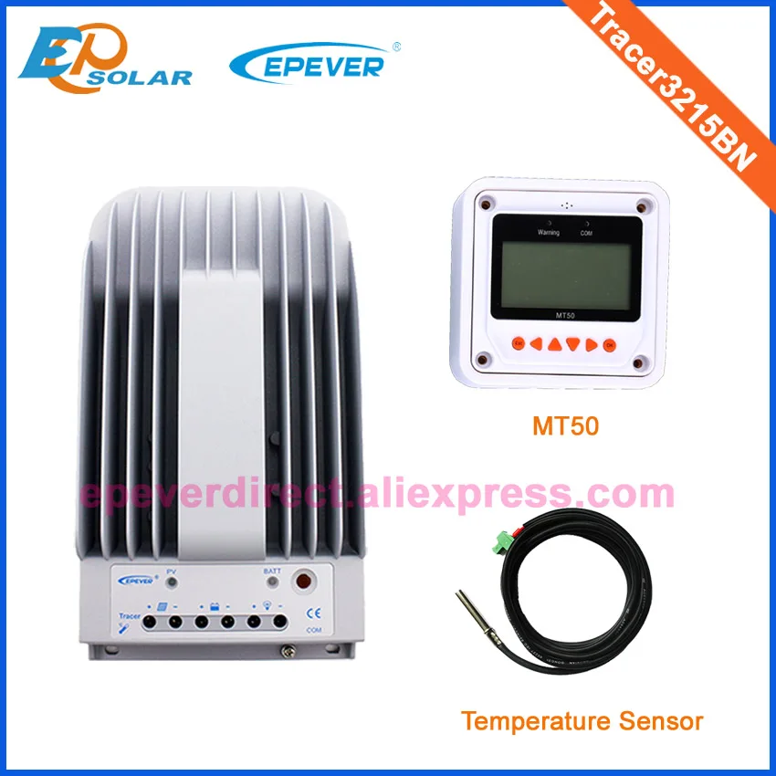

mppt high efficiency solar regulator 30amp 12v 24v tracer3215BN with MT50 and temperature sensor accessories