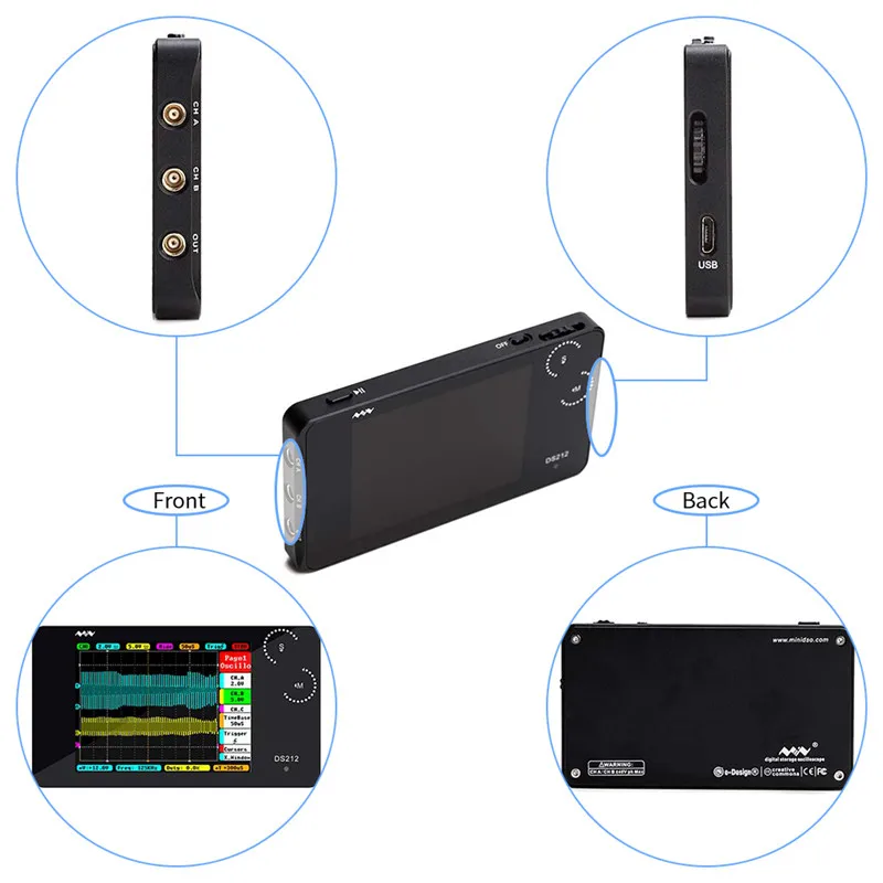 Digital Oscilloscope Portable Multimeter Waveform Generator USB 2 Channels LCD Display Logic Analyzer Test Meter Tool Oscilograf (8)_