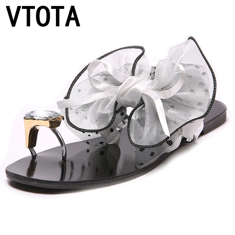 comprar VTOTA Flip Flops Mulheres Chinelos Boemia Verão Sandálias Bowknot Moda Praia Chinelos Sapatos Mulher Strass Mulheres Sapatos A69