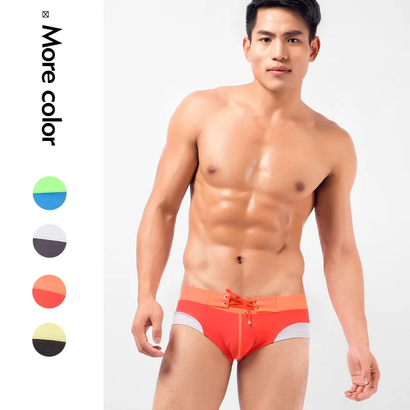 

Men's Sexy Summer Pack-Up Beach Shorts with Pad Low Waist Swimming Boxer Briefs Swimwear Surf Jammer Surfing Trunks Beach Wear