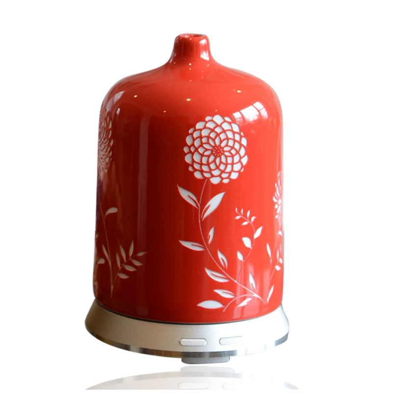 

Aromatherapy Essential Oil Diffuser Quiet Electric Ultrasonic With Beautiful Handcrafted Porcelain Cover With LED Light 100 ML