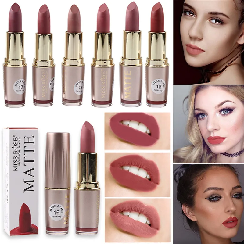 

Miss Rose Lip Makeup Lipstick Pencil Waterproof Long Lasting Tint Sexy Red Lip Stick Beauty Matte Liner Pen Lipstick #290733