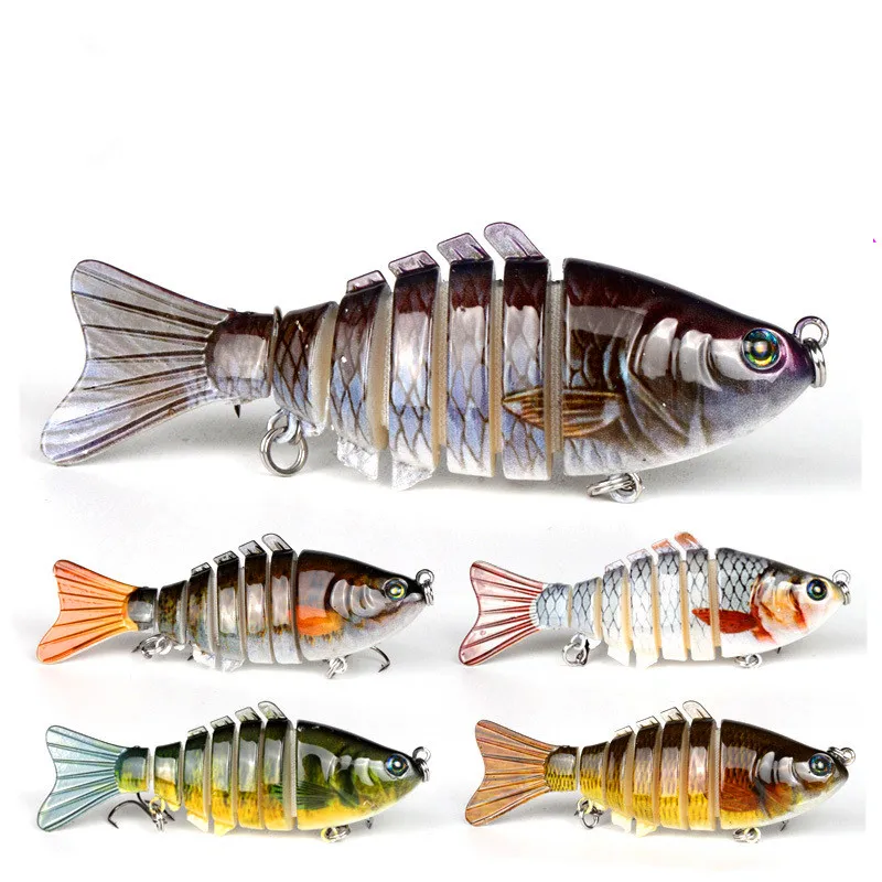 

Fishing Bait 10 Cm 15.5 G 3D Eyes 7 Paragraphs Multi-section Fish Bionic Life Like Fishing Hard Temptation 2 Hook Bait