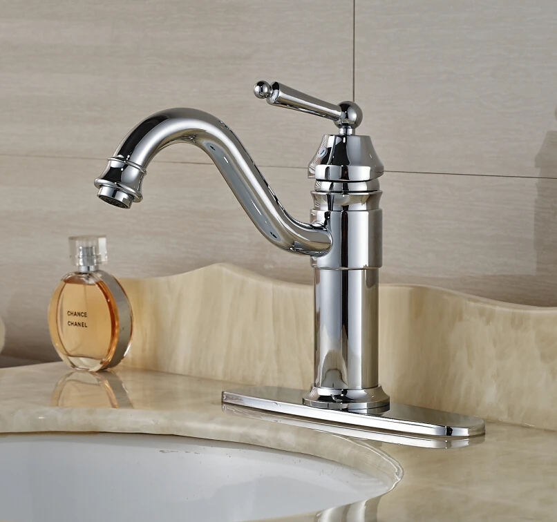 Free Shipping ! Luxury Chrome Finished Sink Tap Bathroom Basin Faucet