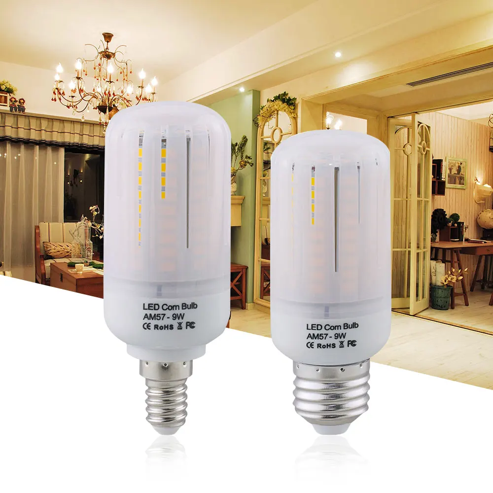 Светодиодная лампа-Кукуруза E27 E14 5736 SMD 220 в 110 В 20 30 46 81 100LED s 3 Вт 5 7 9 12 лампа для