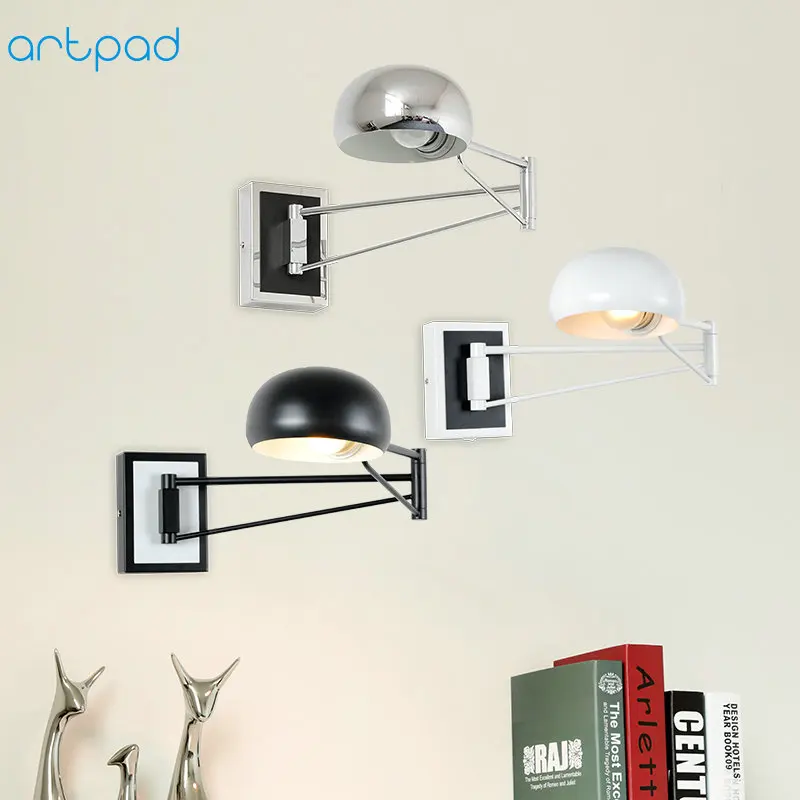 US $43.74 Industrial Flexible Metal Wall Lamp Fixture E27 LED Wall Mounted Light For Bedroom Bedside Living Room Study Indoor Lighting