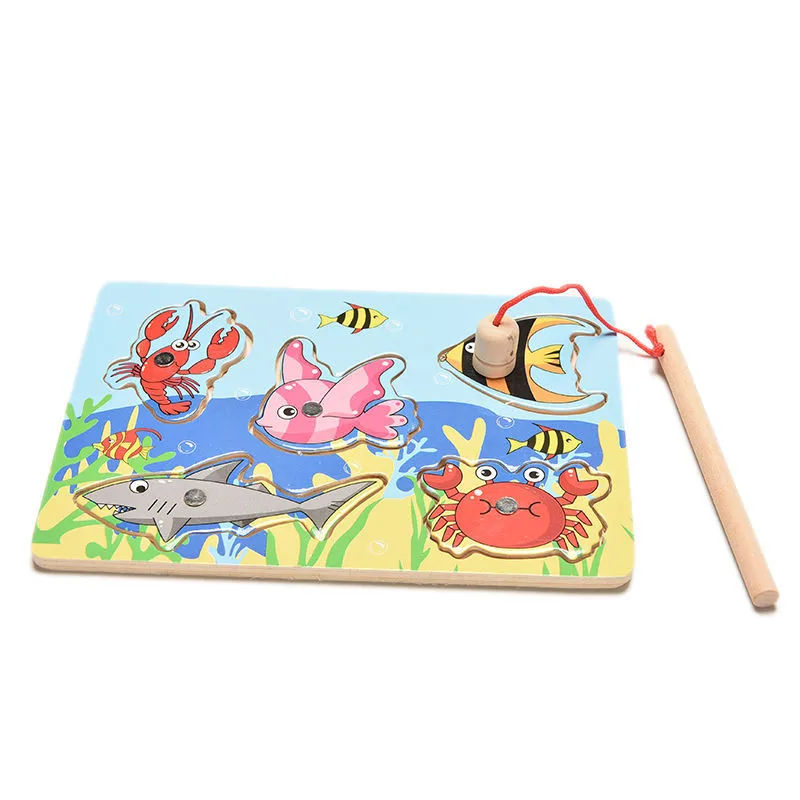 Bebé de madera magnética Pesca juego y rompecabezas tablero del rompecabezas 3D rompecabezas niños educación juguete juguetes educativos Bebé de madera magnética Pesca juego y rompecabezas tablero del rompecabezas 3D rompecabezas niños educación juguete juguetes educativos