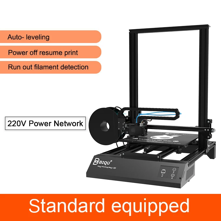 BIQU Thunder Pro 3d принтер облако Приложение датчик накаливания автоматическое выключение большого размера Настольный DIY металлический 3d принтер машина - Цвет: Standard 220V