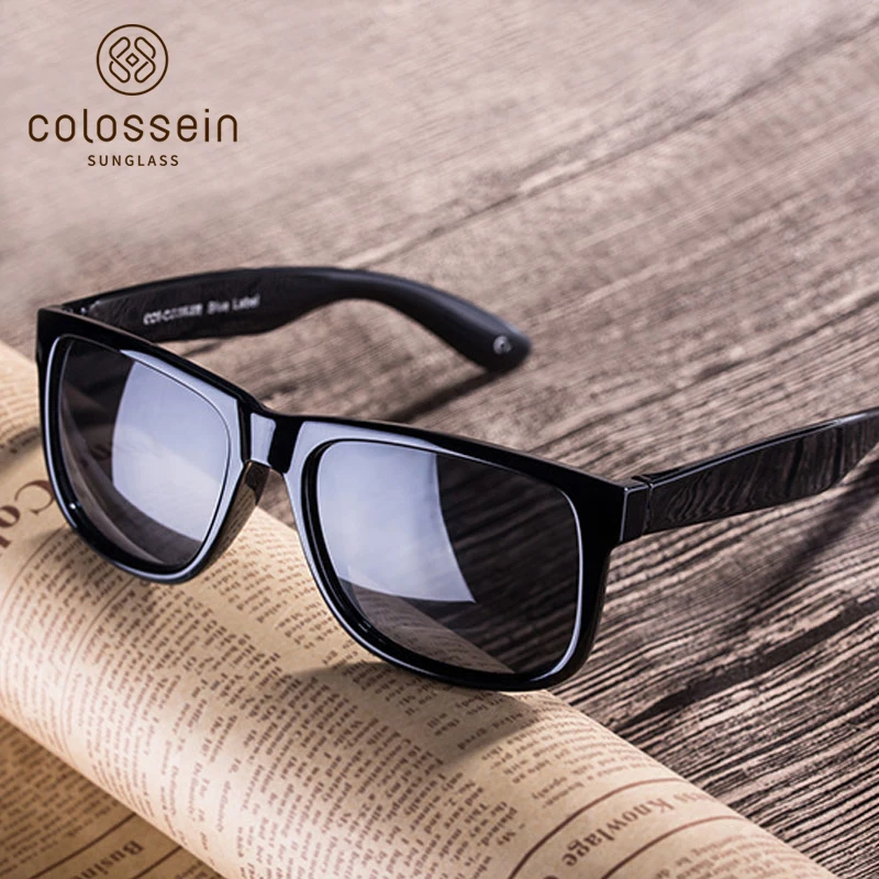 COLOSSEIN Classic Sunglasses Fashion Formal Sunglasses Men Square Black