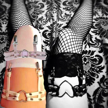 

Sexy Garters Harajuku Women Metal Punk Goth Multi Color Leg Harness Handcrafted Rivet Faux leather Garter Belt