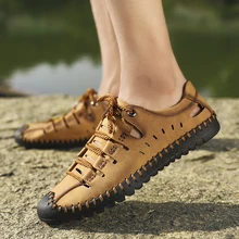 Sandalet erkekler сандалии мужские летние большие мужские кожаные сандалии Мужская Уличная обувь мужские большие сандалии Большие размеры 46 47 48