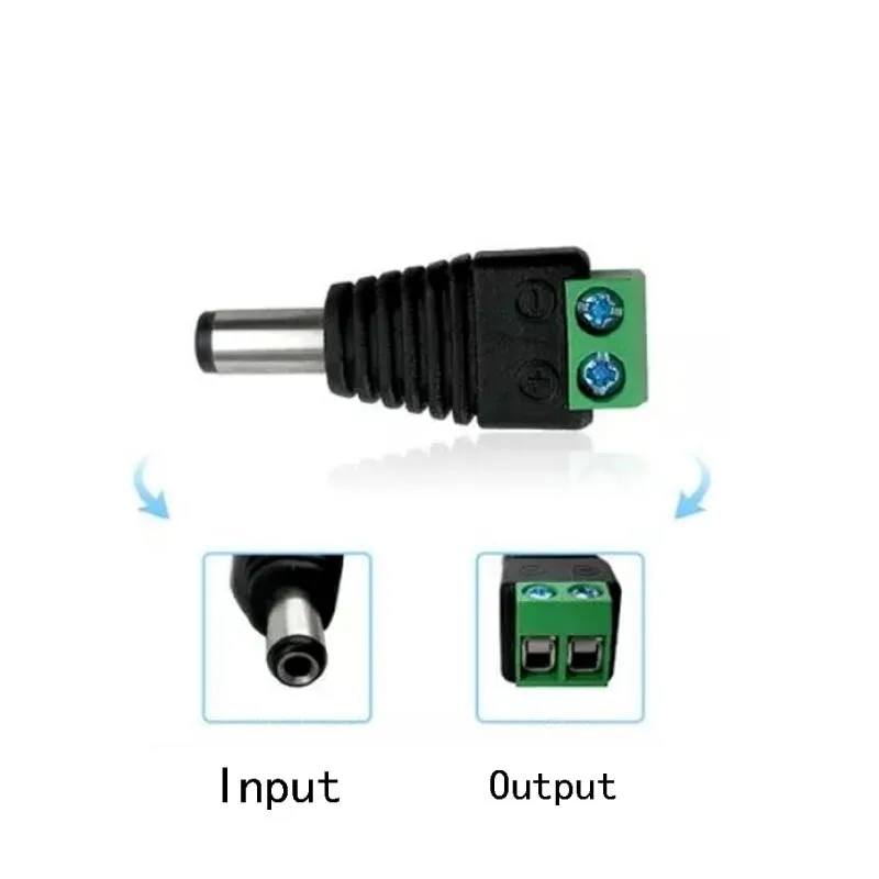 

5pcs/lot 5.5 X 2.1mm Male DC Power Plug Connector for LED strip CCTV Camera