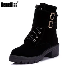 Senhoras Flats Mid-Calf Botas Mulheres Metade Curto Botas Outono Inverno Bota Fivela Calçados Moda Feminina Sapatos Tamanho 34-43