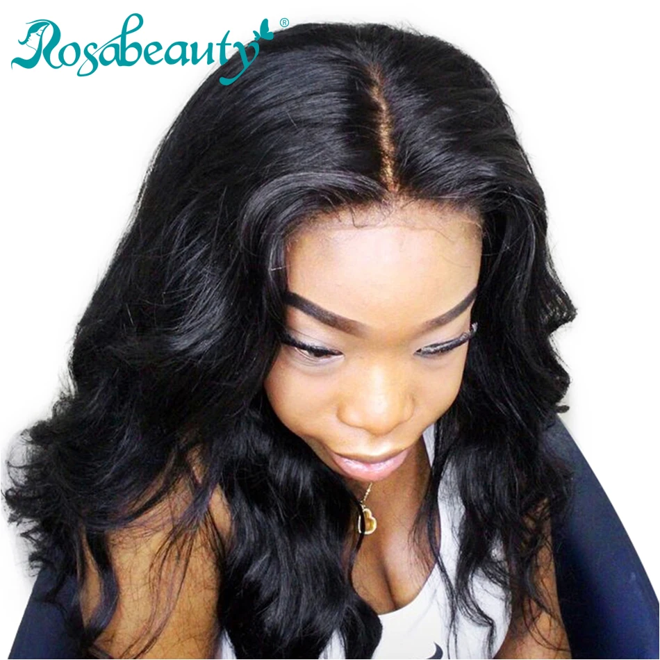 

RosaBeauty 150/250 Density Body Wave Lace Front Wig Pre-Pucked Lace Front Bob Wig Human Hair 13x4 Lace Wig For Women
