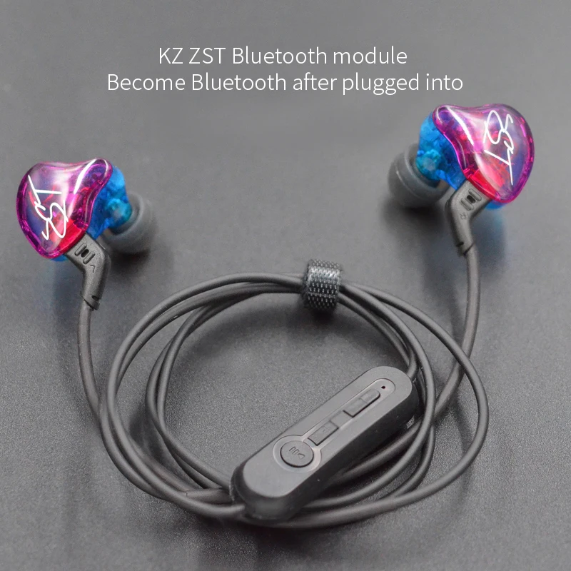 KZ ZST PRO Bluetooth наборы наушников цветной провод 3,5 мм наушники с микрофоном Гибридный динамик арматура бас шумоподавление Гарнитура