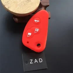 ZAD Silicone Rubber Car Key Cover Case Holder (Red)