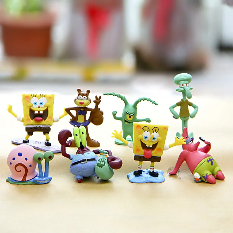 

Hot Sales 8pcs Set SpongeBob and sent great stars Squidward Tentacles PVC Figure