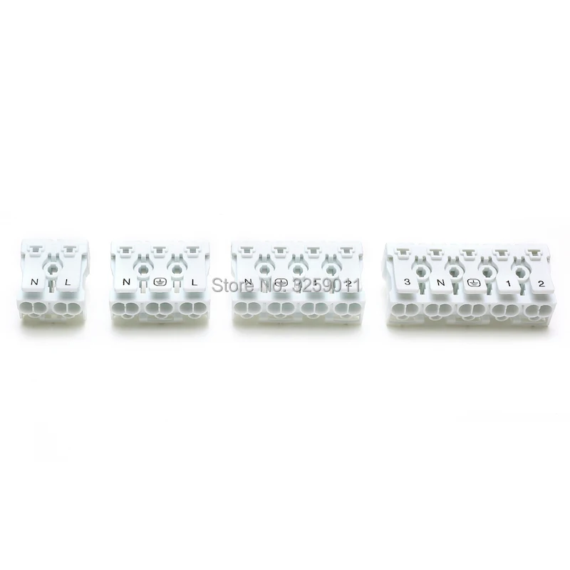 

40PCS Spring Terminal Block Quick Lamp Wire Connector Electrical Cable Clamp Free Screw Plug-Out Type Pitch 923 assortment kit