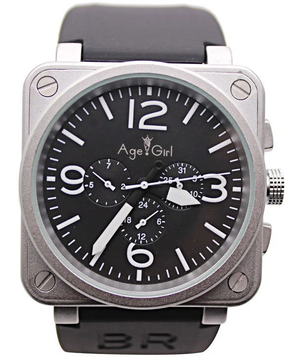 

Luxury Business Watch Brand New Mens Stainless Steel Automatic Mechanical Black Rubber BR Bell PVD Dive 46mm Big White Watches
