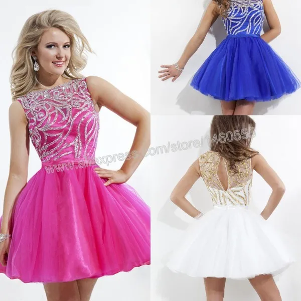 Royal White Short Prom Dresses