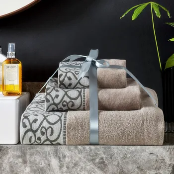 

drop 3PCS/set Cotton Body Hand Face Bath Towel Sets Sport Kitchen Towel Adult Swimming Towels Luxury Gift Quality Home Textile