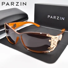 Parzin Luxe Zonnebril Vrouwen Gepolariseerde Zonnebril Voor Rijden Vintage Vrouwelijke Dames Shades Zonnebril Zwart Met Verpakking PZ18