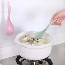 Посуда, пшеничная соломенная ложка для риса, длинная ручка, ложка для супа, ложка для еды, столовые ложки, кухонные принадлежности, инструмент для приготовления пищи K1052 C