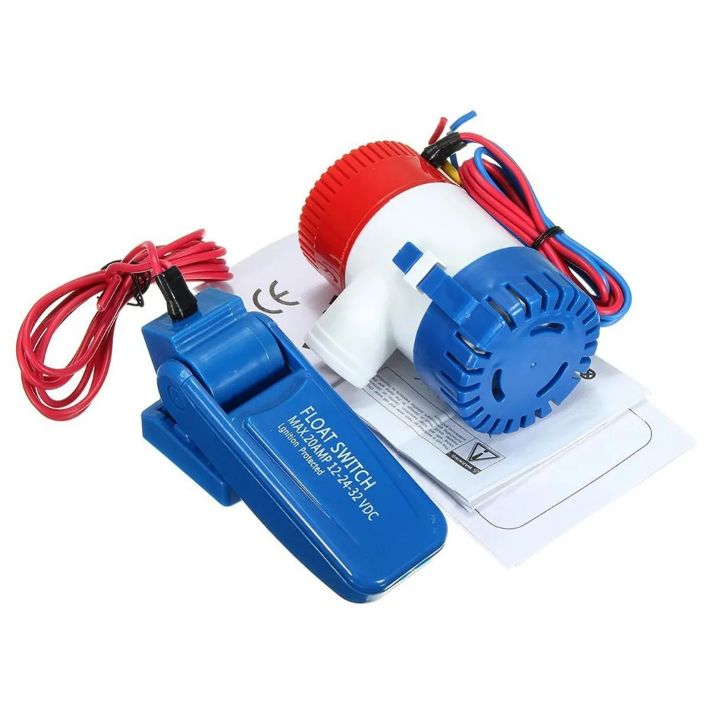 

New Style High Quality Durable Water Pump Submersible Marine Float 1100GPH Boat Bilge Switch Intermittent Work 12V Kit #275636