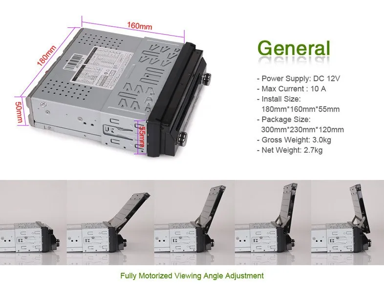 Cheap Universal 7" 1Din auto retractable panel Car DVD GPS navi system with DVBT 3G WiFi TV DVR RDS AM FM SWC 4X50W DK7088 16