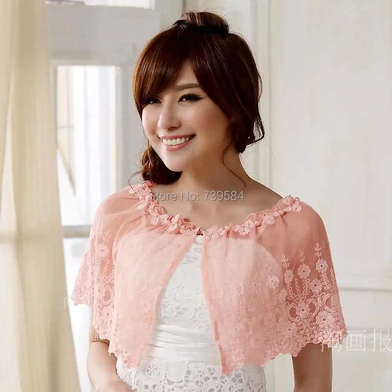 2015 embroidery women evening prom gown jacket formal dress bolero wedding wrap cape shawl plus size