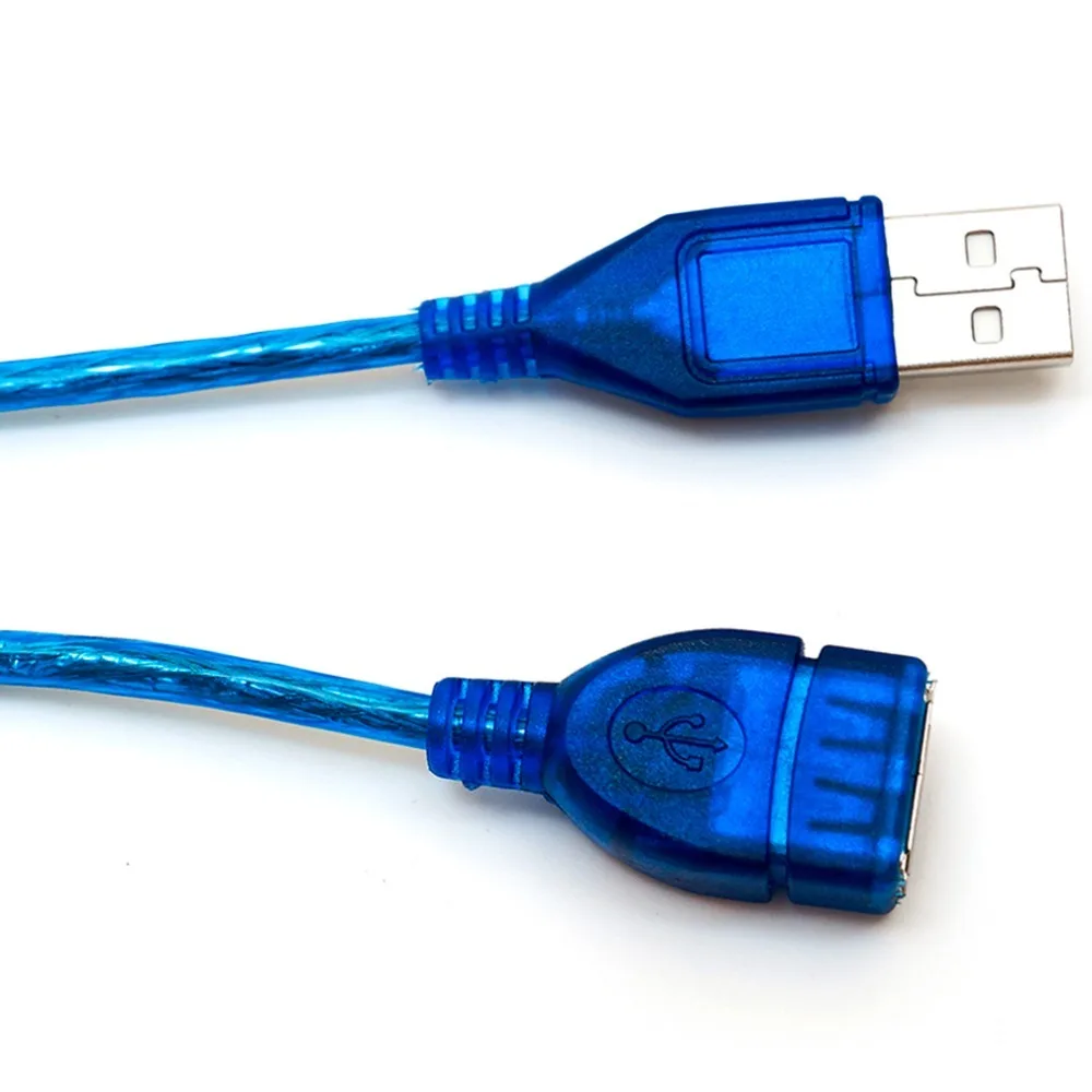 1,5/2/3 м анти-помех USB 2,0 Удлинительный Кабель USB 2," папа" в USB 2,0 женскому удлинитель Дата-кабель, шнур синхронизации синий