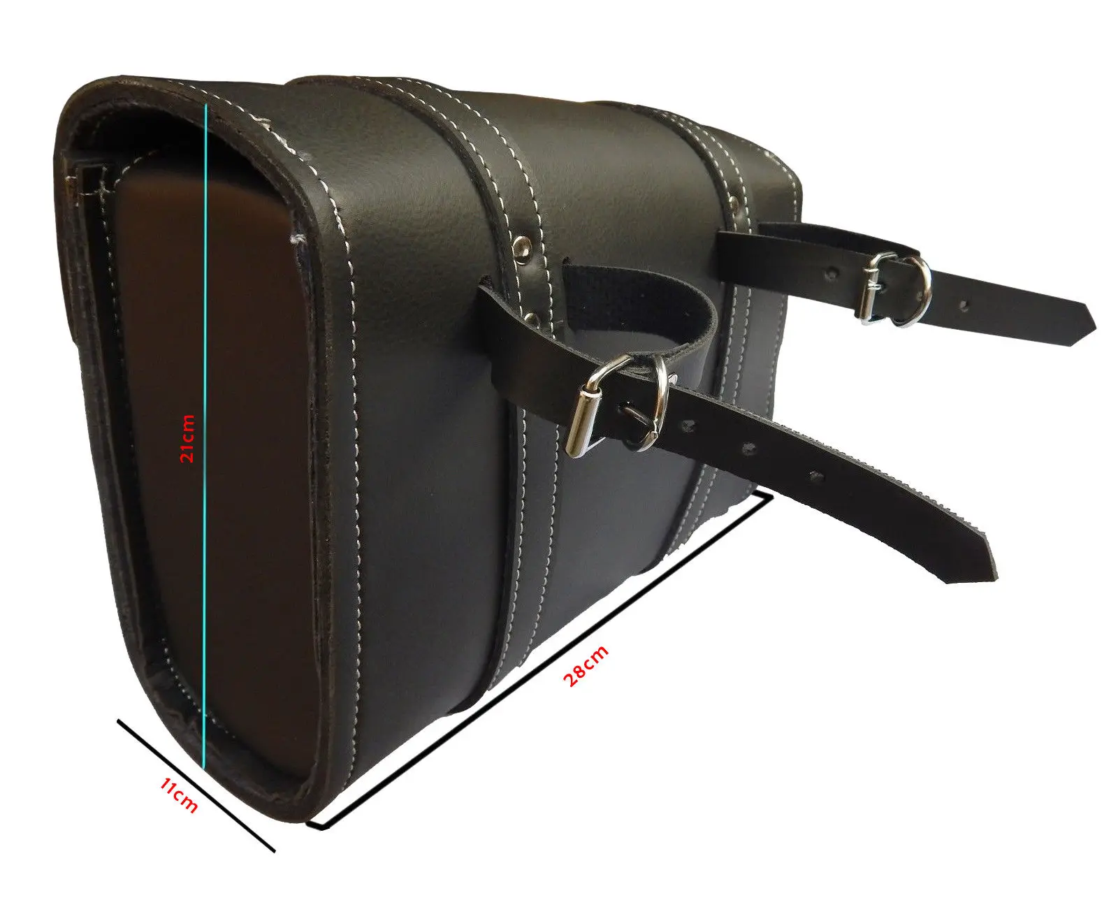 

Pu Leather Saddle Bag Motorcycle Black Storage Box Pouch Universal Luggage Set
