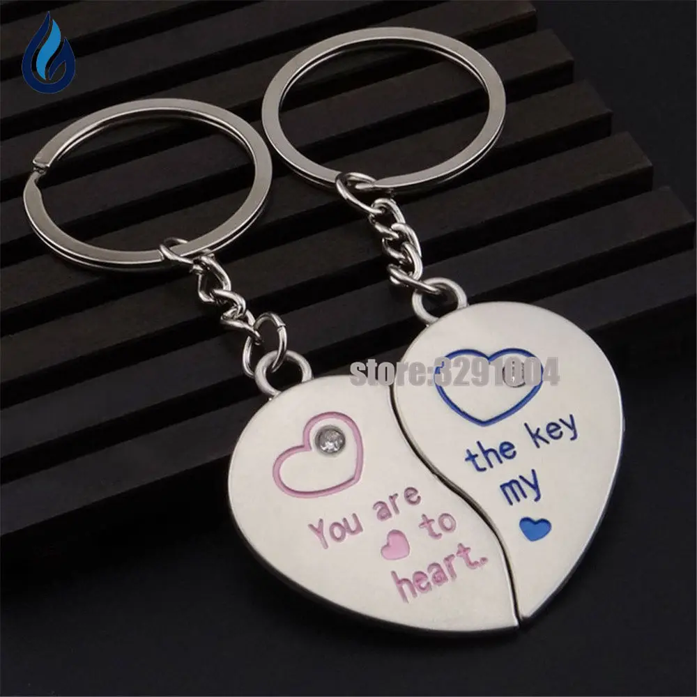 

A Pair Of Heart-Shaped Couple Key Chain Car Key Ring For Renault Megane 2 Jeep Renegade Honda Civic Bmw F10 Amg Keychain Keyring