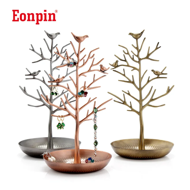 Eonpin Bird Tree Jewelry Display Stand Holder Craft Accessories