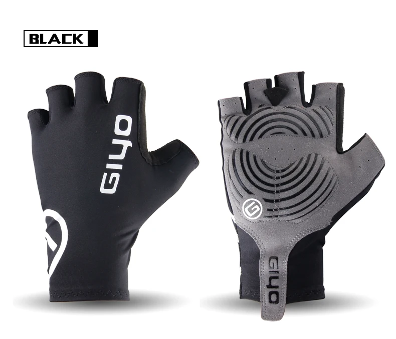 Giyo Cycle Half-finger Gloves Gel Sports Bicycle Race Gloves Of Bicycle Mtb Road Guantes Glove Cycling Men's Mid-term Women - Цвет: Black